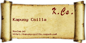 Kapusy Csilla névjegykártya