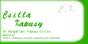csilla kapusy business card